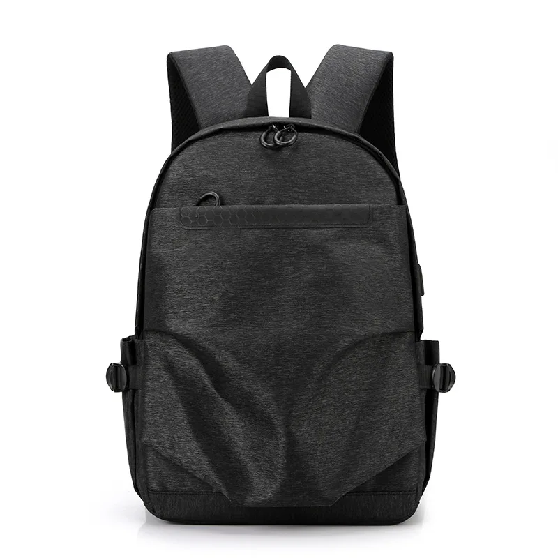 

Large-Volume Simple Pleated Casual Backpack USB Charging Backpack Middle School Students School Bag Travel Computer Bag