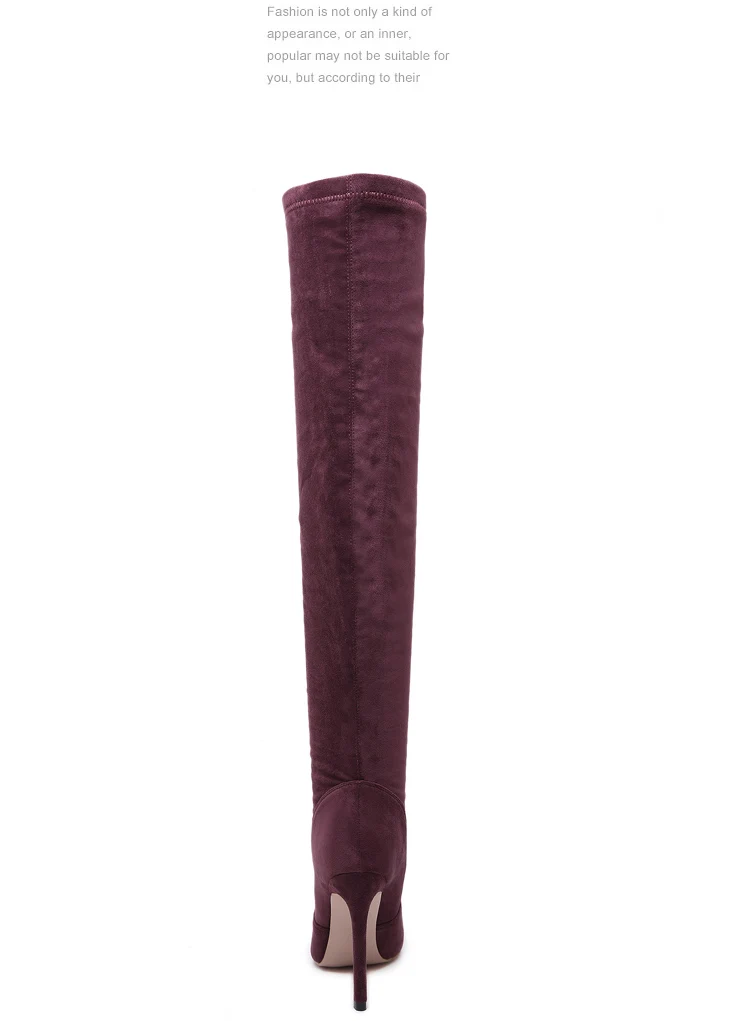 Fashion Stretch women's high boot elastic high heel long boots Female Over the knee thin heels women's shoe