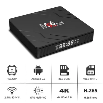 

Smart TV Box Android 9.0 Network Player Iptv Box 2GB/16GB 2.4G&5G Wifi BT Quad Core 4K HD TV Media Player US Plug