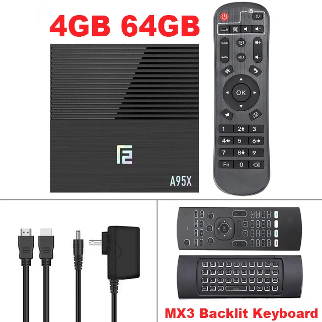 4G64G-MX3 Air Mouse A95X F2 медиаприставка Android 9,0 ТВ приставка Голосовое управление 4K HD 2,4G& 5GHz двухдиапазонный wifi Bluetooth 4,2 USB3.0 HDMI2.0 домашний медиаплеер - Цвет: 4G64G-MX3 Air Mouse