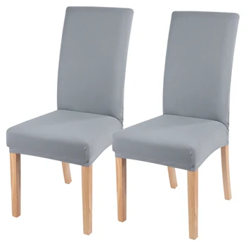 

2pc Chair Covers Spandex Solid Color Dining Chair Covers Anti-dirty Stretch Chair Cover Kitchen