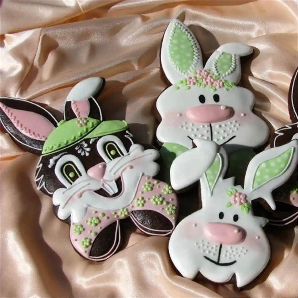 2020 quente nova forma de coelho bolo de plástico biscoitos molde de corte ferramenta de chocolate fondant bolo ferramenta de decoração diy cozinha cozimento molde