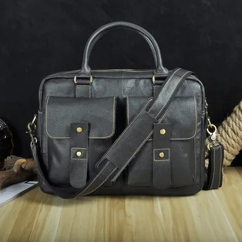 

Men's leather business Shoulder Bag Handbag top layer oil wax leather leather retro men's business briefcase computer bag
