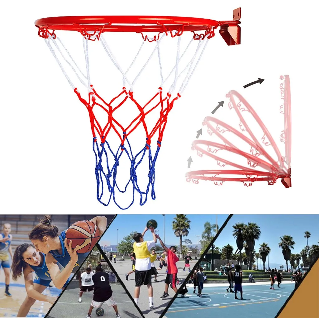 Steel Hanging Basketball Wall Rim With Screws Mounted Goal Hoop Net Sports Netting Indoor Outdoor Playground#3 | Спорт и развлечения