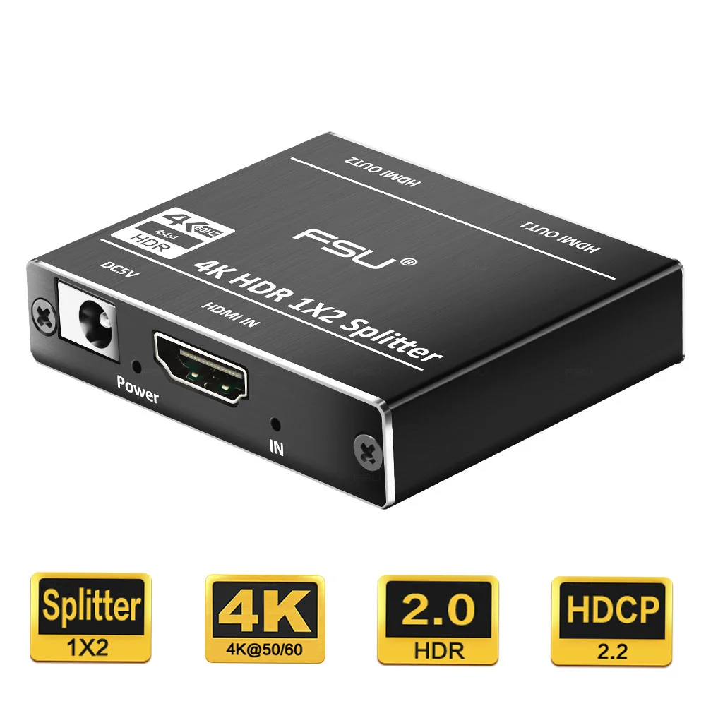 1 в 2 Выход HDMI сплиттер 1 в 4 Выход HDMI сплиттер усилитель HDCP 1080P 4K двойной дисплей для HDTV DVD PS3 Xbox - Цвет: 1 in2 out 4K HDCP2.2