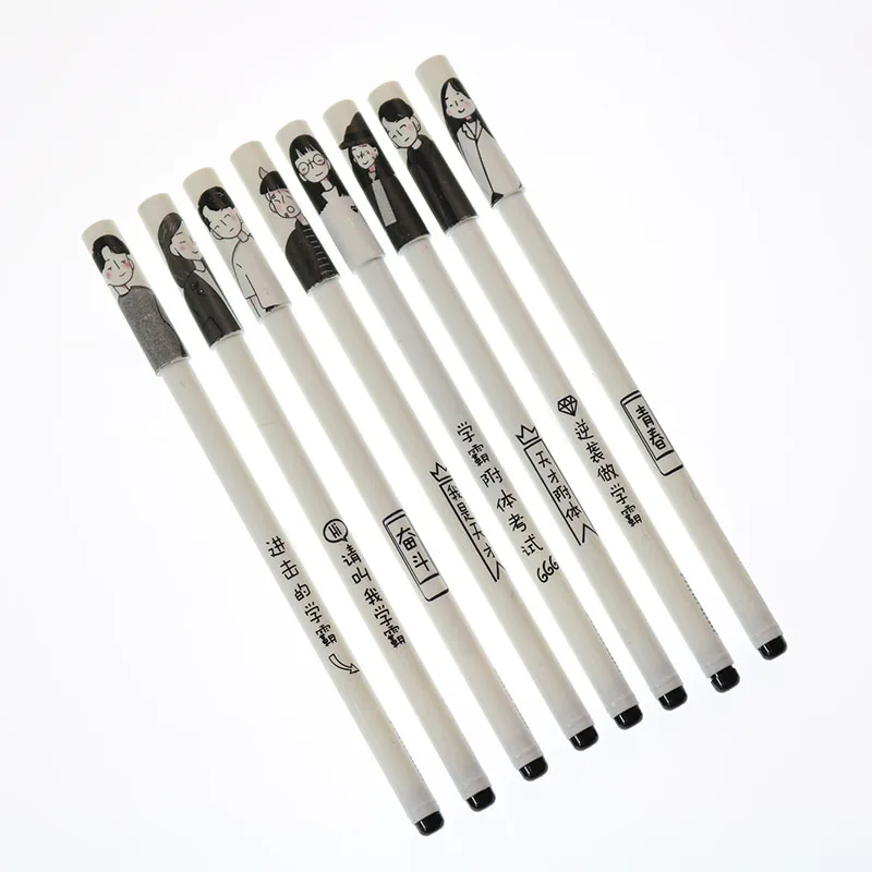 

4pcs Creative Hand-Painted Pattern Gel Pen Student Funny Anime Text Gel Pen Writing Tool Office Stationery Student Gift Pen
