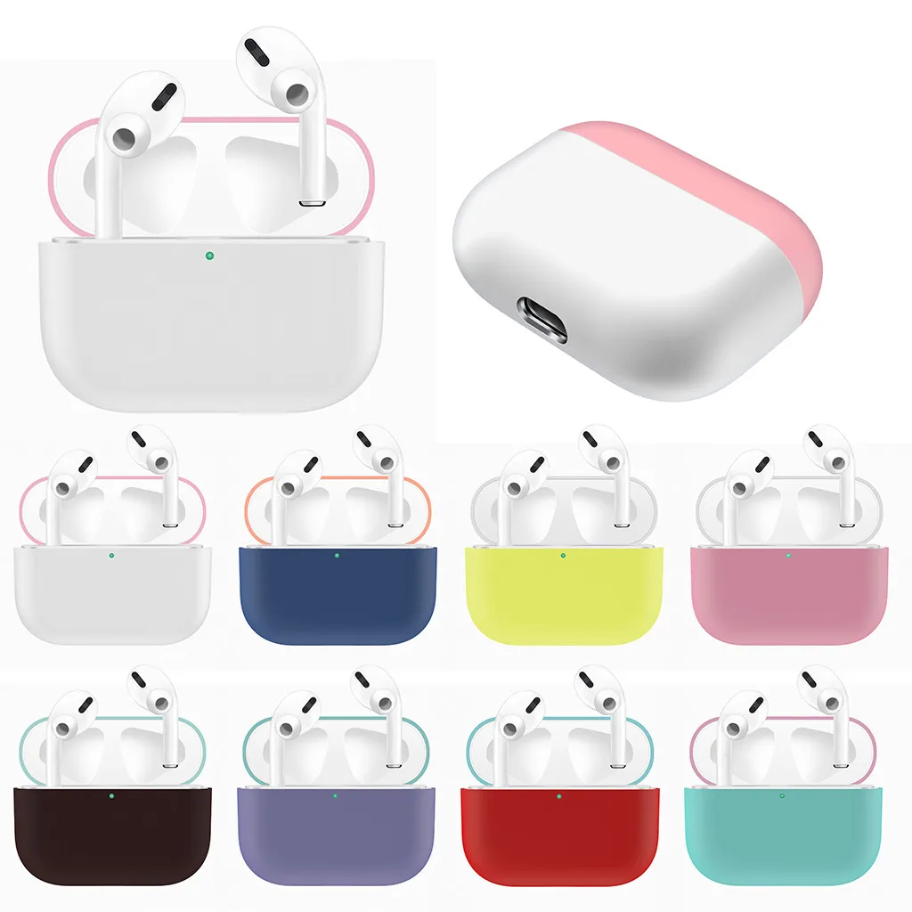 Чехол для наушников для AirPods Pro, беспроводной зарядный чехол, силиконовый защитный чехол, держатель, чехол для наушников, наушники-L1108