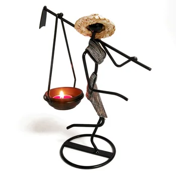 

Nordic Metal Ornaments Crafts For Home Decoration Candle Holder Candlestick Decor Miniature Model Handmade Figurines Art Gifts