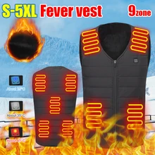 

9 Heating Zone Heated Vest USB Charge Heated Sleeveless Jacket with 3 Adjustable Levels Thermal Vest Winter Warm Heat Clothes
