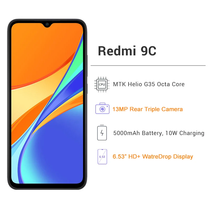 Global Version Redmi 9C 3GB 64GB Cell Phone MTK