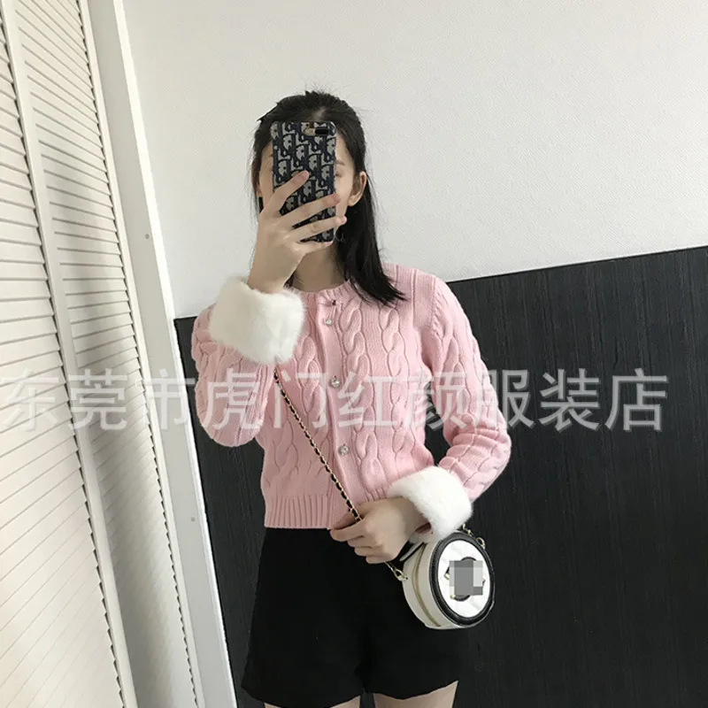 lady Sweet Girl Style Short Fund Sweater Early Autumn Lead Skinny Hemp Flowers Knitting Cardigan ZX512