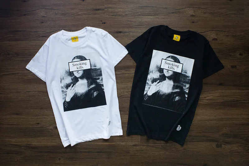 

2018 Summer New Style Ow Blindfolded meng la lisa No Smoking OKing kiills Printing Short-sleeved T-shirt