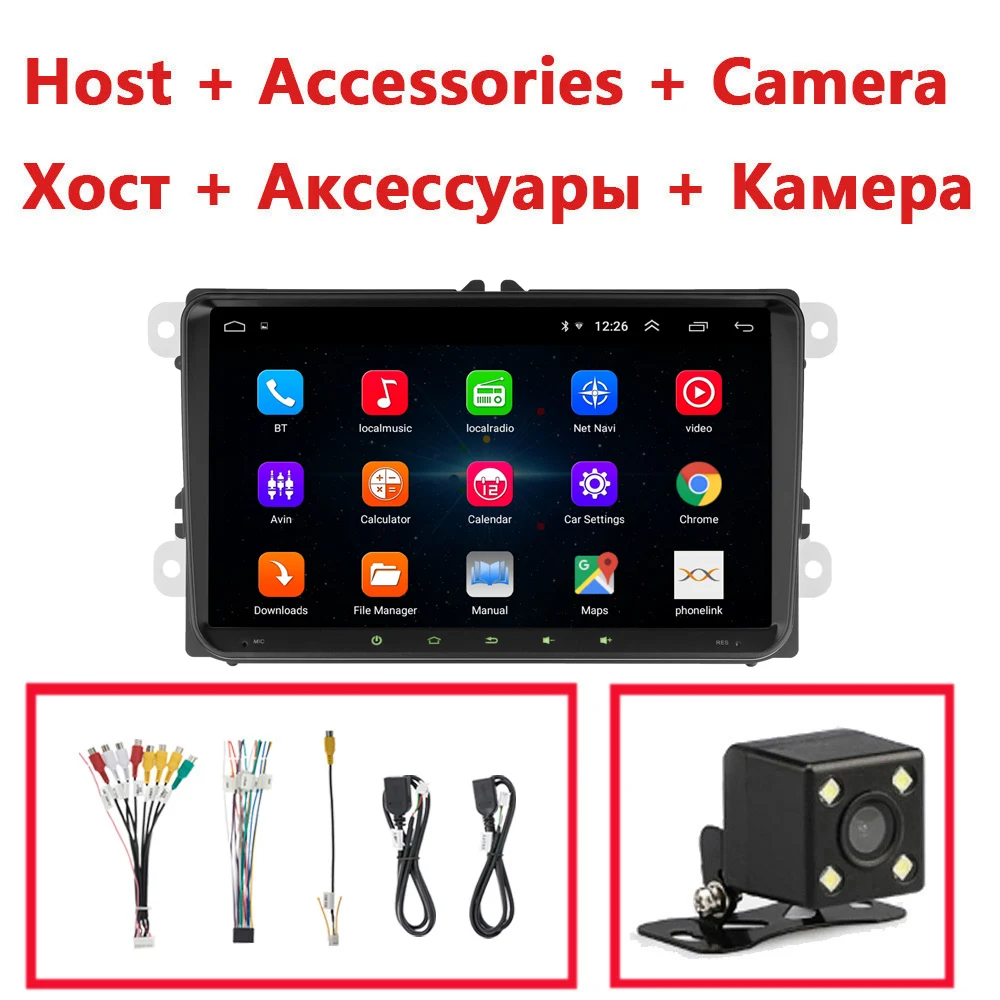 2 Din Android 9,1 2+ 32G Автомобильный мультимедийный плеер 2Din 9 дюймов авто радио для VW/Volkswagen/Golf/Tiguan/Passat/b6 b5 радио gps - Цвет: 2 32G With Camera