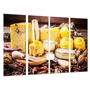 

Edible It Would Table Assortment cheeses, kitchen, photo print on wood, modern picture decorative 27063