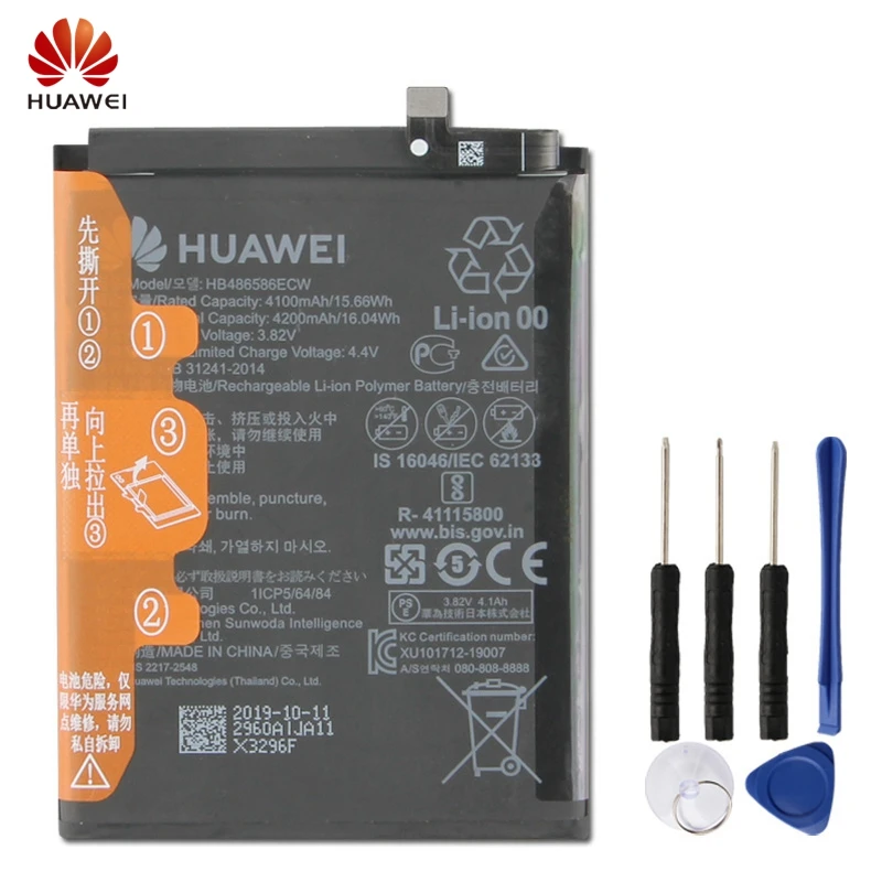 Аккумулятор huawei HB486586ECW для huawei mate 30 TAS-AN00 mate 30 Сменный аккумулятор для телефона с бесплатными инструментами 4200 мАч