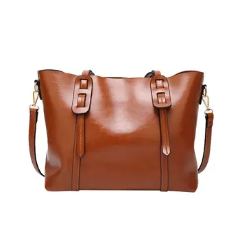 

Women Bucket Handbag PU Leather Large Capacity Ladies Shoulder Bag for Daily Use A69C