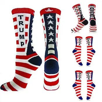

Men's Socks Creative Donald Trump Make America Great Again National Flag Stars Stripes Socks Women Casual Cotton Socks