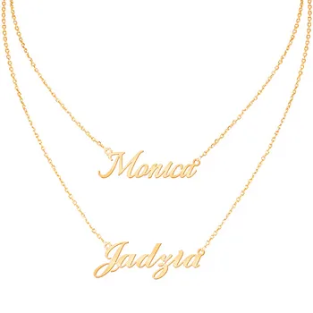 

Custom Two-layer Names Necklaces for Women Personalized Letter Gold Color Choker Multilayer Necklace Stainless Steel Jewelry