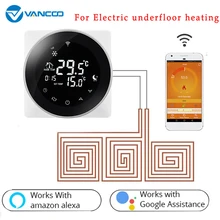 ЖК-сенсорный экран Электрический термостат для полов с подогревом подсветка Wi-Fi контроллер температуры 16A работает с Alexa Google Home