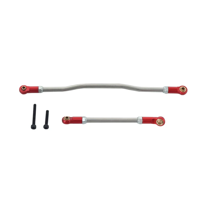 2Pcs Adjustable Steering Links Metal Rod End for 1/10 RC Crawler Car Axial Capra 1.9 Unlimited Trail Buggy RTR and Kit Upgrade