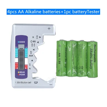 

High energy efficiency 1.5V LR6 AA Rechargeable alkaline battery for toy camera shavermice with battery tester