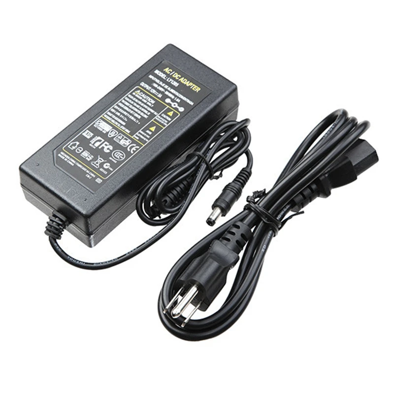 Jiguoor AC 100-240 В к DC 12 В 5A 60 Вт AC/DC адаптер питания зарядное устройство для светодиодной ленты свет+ США/ЕС кабель