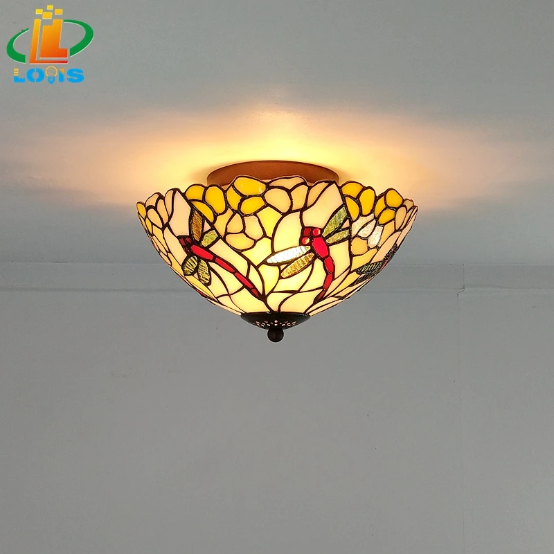 Потолочный светильник из стекла в европейском ретро стиле 25 см|corridor lamp|glass ceiling