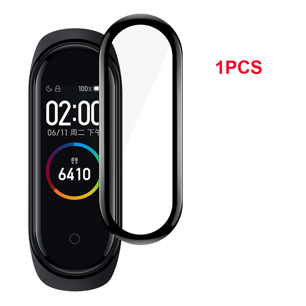 1-2 шт 3D изогнутая пленка для Xiaomi mi Band 4, защитное мягкое стекло для mi Band 4, защитная пленка для экрана, защитные Смарт-Аксессуары - Цвет: 1PCS