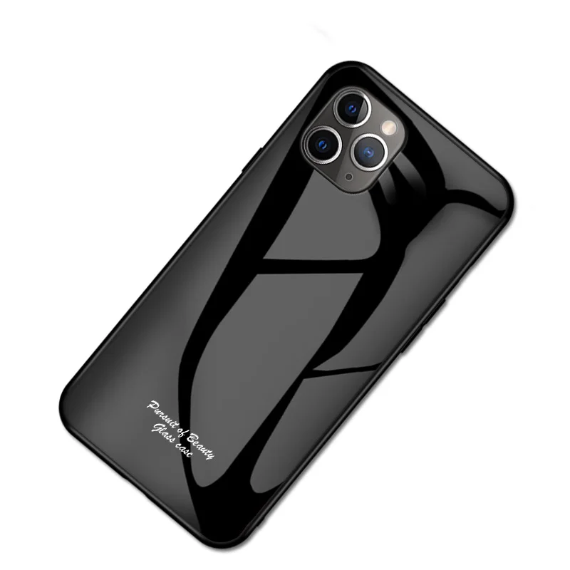 Black 50 шт./лот, стекло Macaron+ TPU, роскошный брендовый чехол для телефона, чехол для iphone 6, 7, 8 X, XS, XR, XS Max, 11 Pro, Max, Жесткий Чехол, корпус - Color: Black