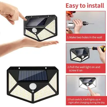 

4/2/1pcs 162 LED Solar Lamp Outdoor Solar Power PIR Motion Sensor Wall Lamp IP65 Waterproof Street Lights for Garden Decoration