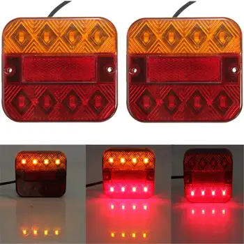 

2pcs 12V 24V LED Car Truck Tail Light Taillight Rear Brake Light Signal Indicator Marker for Camper Trailer Lorry Bus