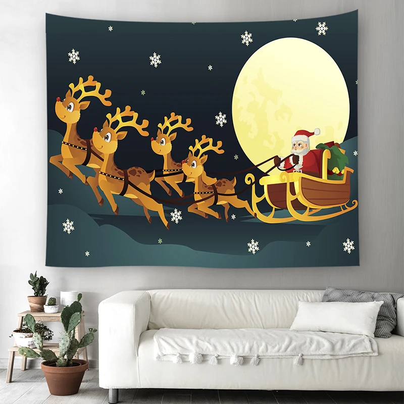 Xmas Christmas Wall Hanging Tapestry Wall Tapestry Wall Hanging Carpet Christmas Tapestry Xmas Party Decor Tablecloth Mat