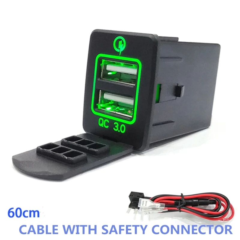 Для Nissan 36 Вт Dual USB быстрое зарядное устройство QC 3,0 Автомобильное Зарядное устройство Тип-C PD быстрая Зарядное устройство мобильного телефона Быстрый Зарядное устройство