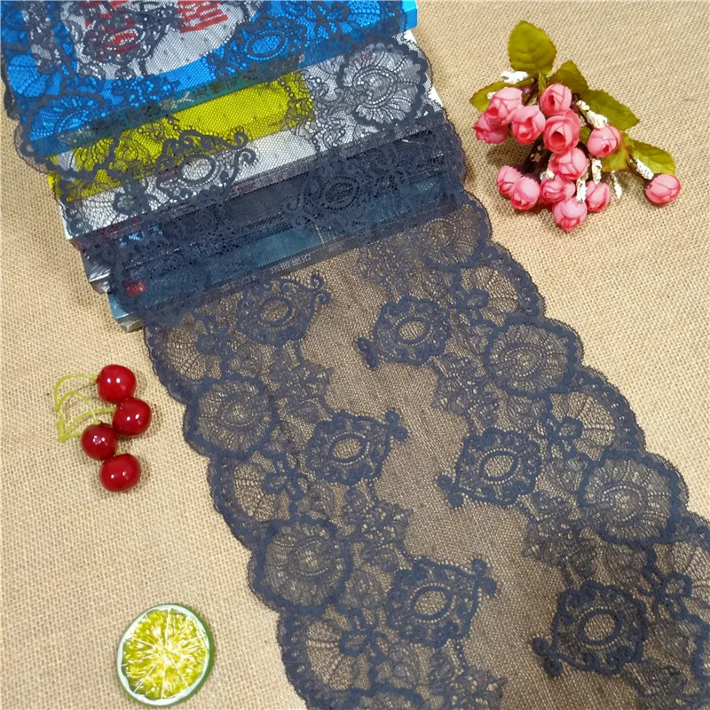 F-1 E1780 23CM Nylon Spandex Stretch Jacquard Lace Trimmings Lace Fabric Ribbon Wedding Decoration lace ribbon,lace fabric,lace sewing accessories,lace sewing supplies,lace accessories,lace garment accessories,lace decoration,tassel trim lace