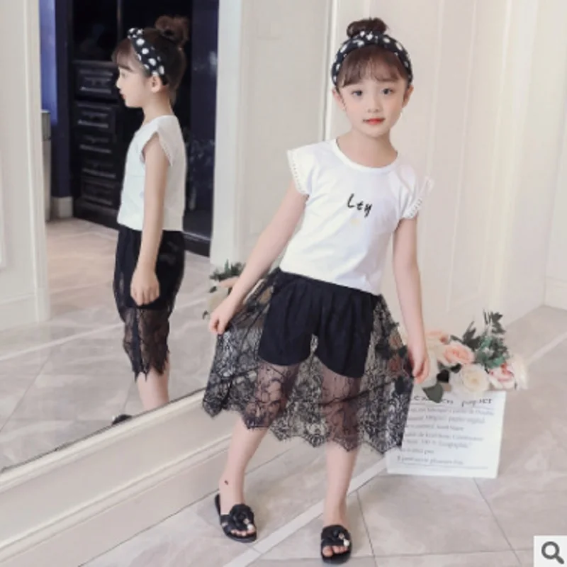 Комплект одежды из сетчатого платья с капюшоном для девочек; Новинка года; сезон весна-лето; комплекты детской одежды комплекты для детей 2 цвета в стиле пэчворк; Size110-160; ly432
