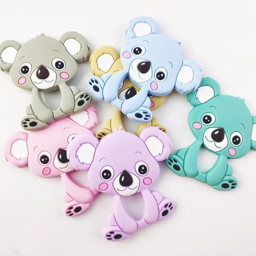 Imebaby Baby Teether BPA-Free Cartoon Silicone Koala Rodent Baby Silicone Beads DIY Nipple Chain Molar Toy Accessories