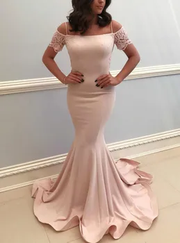 

2020 Simple Cheap Mermaid Prom Dresses Long Spaghetti Straps Lace Applique Formal Dresses Evening Gowns Vestidos de fiesta larg