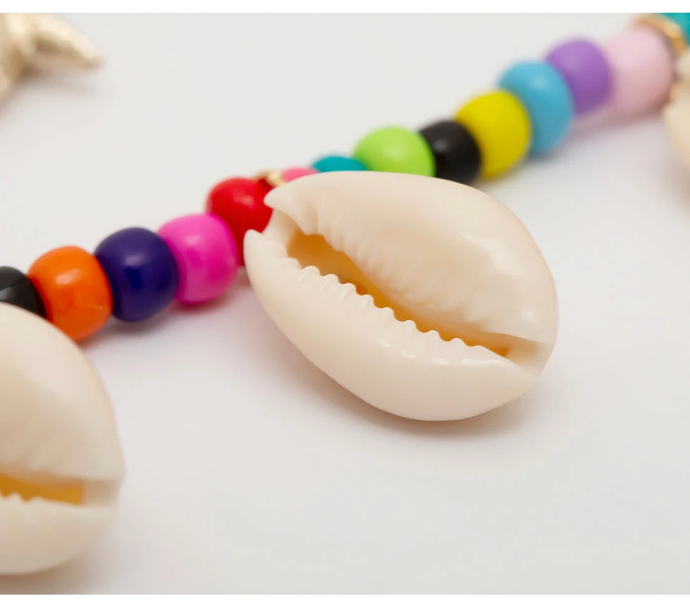 Youvanic Boho Seashell ножные браслеты для женщин в виде ракушки амулеты красочные бусины браслет на лодыжке цепочка для ног летние пляжные модные украшения 0557