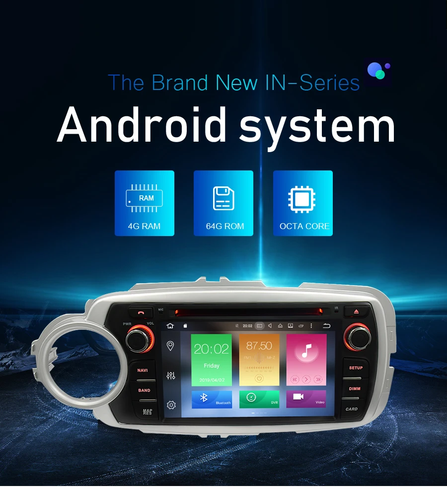 Cheap Android 9.0 Car Radio GPS Navigation Multimedia Player For Toyota Yaris 2012-2017 Auto Stereo Audio DVD WIFI Bluetooth Headunit 1