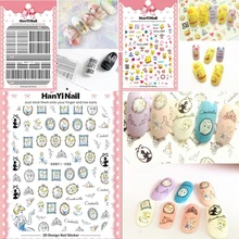 DIY милый известный мультфильм логотип бренда 3D наклейки для ногтей самоклеющиеся DIY наклейки Советы Маникюр дизайн ногтей наклейки