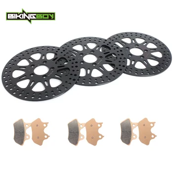 

BIKINGBOY Front Rear Brake Discs Disks Rotors Pads 883 XLR XLS Road Glide Classic Road King Custom Electra Glide 02 03 04 05 06