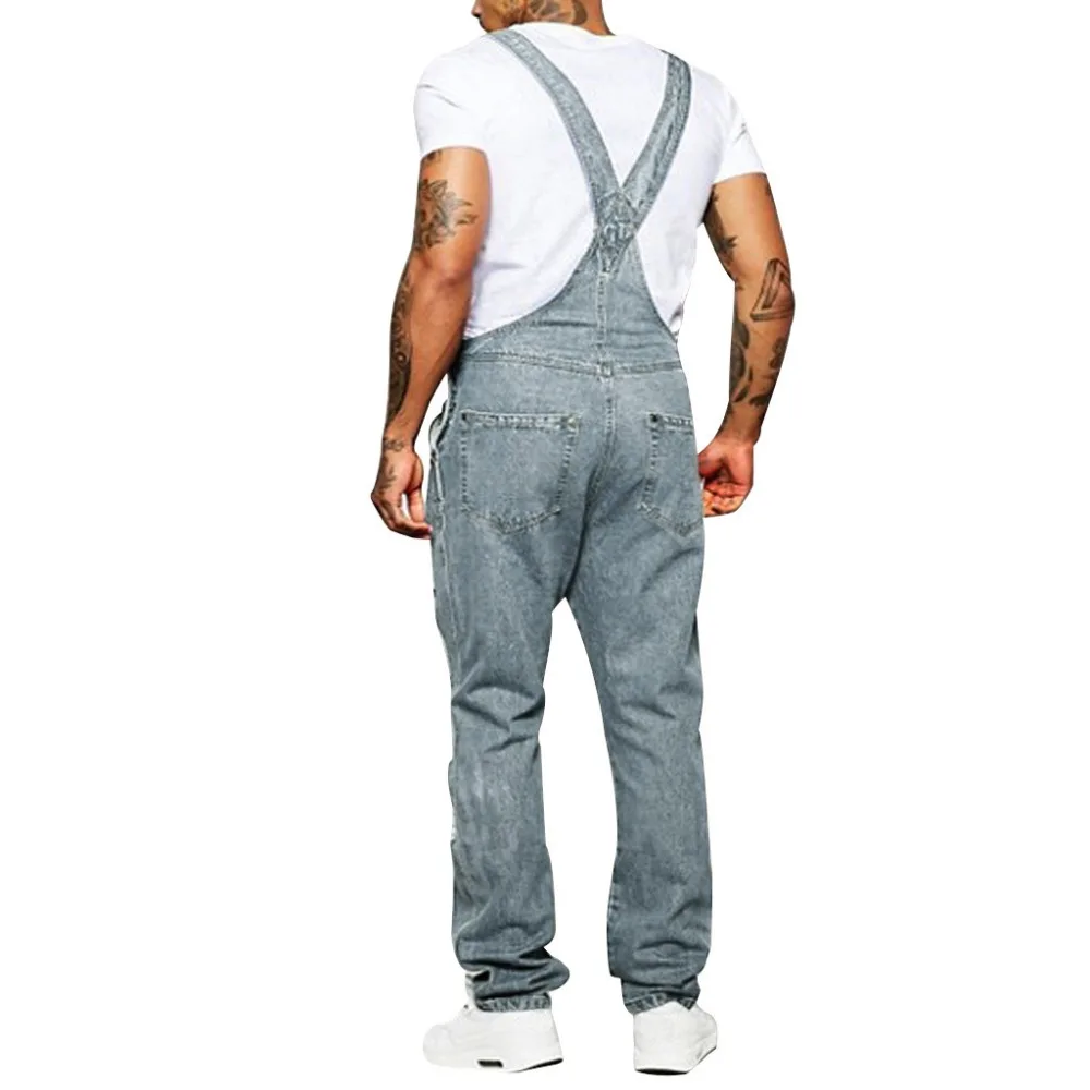 Новинка, стильный мужской джинсовый комбинезон Gar с дырками и карманами, красивый комбинезон в уличном стиле, штаны на подтяжках, S-3XL, Ropa de hombre