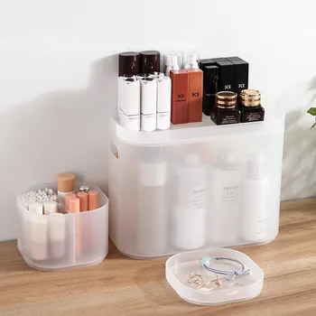 

Acrylic Storage Bathroom Organizer Cosmetics Box Cabinet Portable Jewelry Lipstick Container Desktop Sundry Accessories Supplies