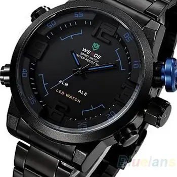 

New Men's dress fashion 3D Big Case Date Day Quartz Black Dail Sports Wrist Watches