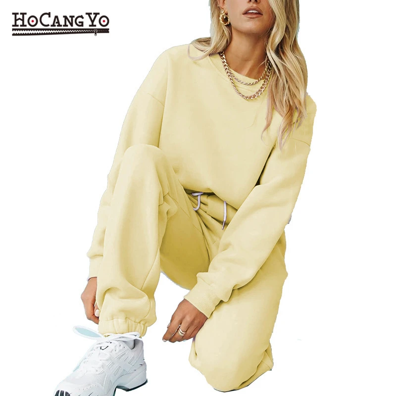 de algodón 100% para mujer, ropa deportiva, conjunto de 2 piezas, con capucha, de chándal para el hogar|Conjuntos de - AliExpress