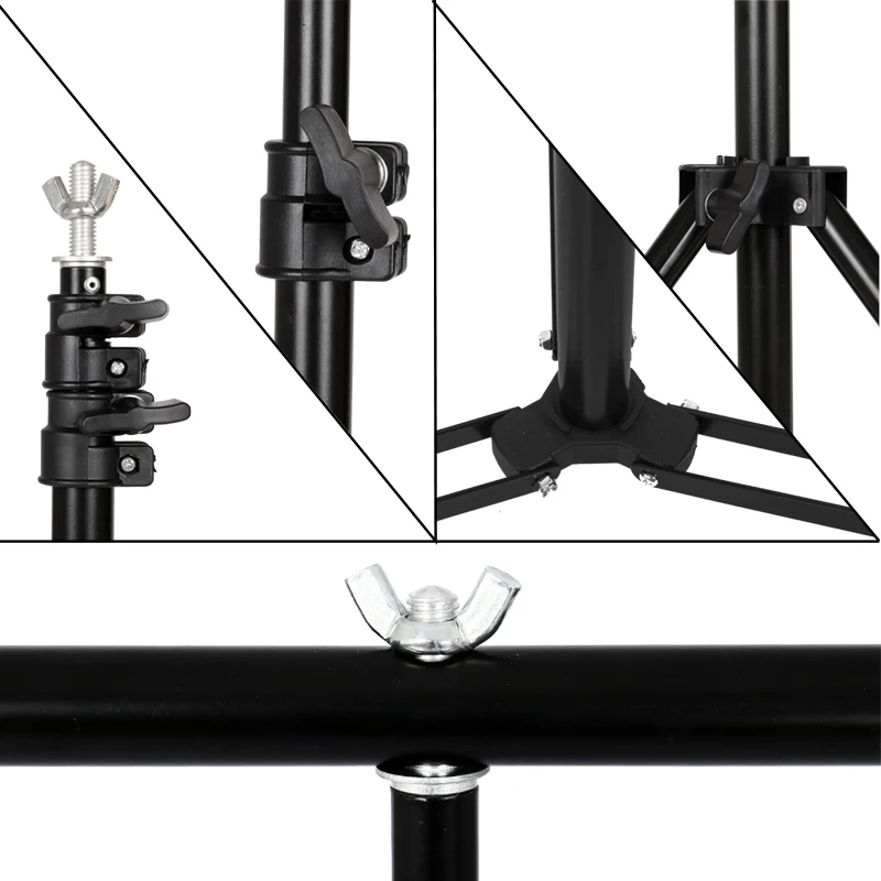  Photography T-shaped Background Backdrop Stand Adjustable Support System Photo Studio for Non-Woven