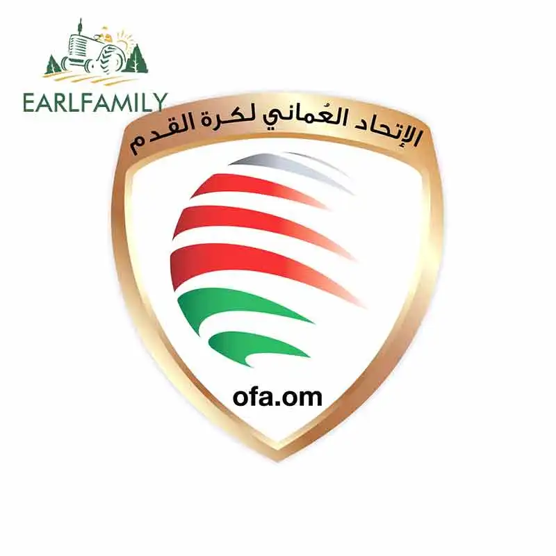 

EARLFAMILY 13cm x 11.6cm for Oman National Football Association Logo Car Stickers Vinyl Trunk RV VAN 3D JDM Accessories Graphics