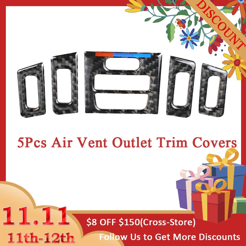 

For BMW E90 E92 E93 Car Air Vent Outlet Interior Trim Carbon Fiber Accessories