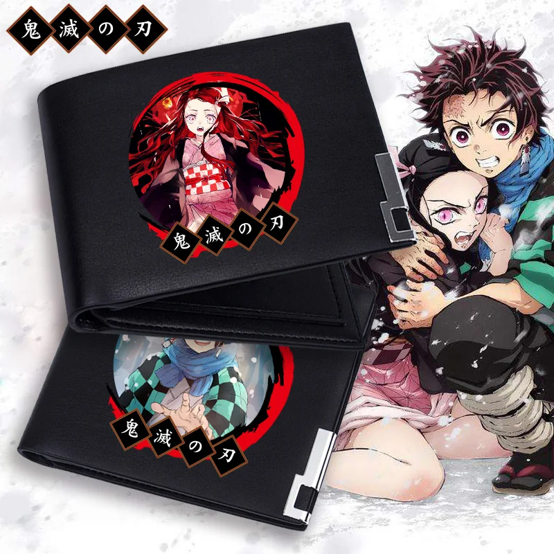 

New Style Anime Demon Slayer: Kimetsu no Yaiba Cosplay Wallet Short Purse Card Holder Leather Wallet Gift for Men Teens