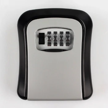 

4 Digit Combination Lock Box Wall Mounted Aluminum alloy Key Safe Box Weatherproof Key Storage Lock Box Indoor Outdoor
